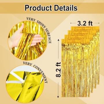 EUFARS Gold Fringe Backdrop Set for Glamorous Celebrations