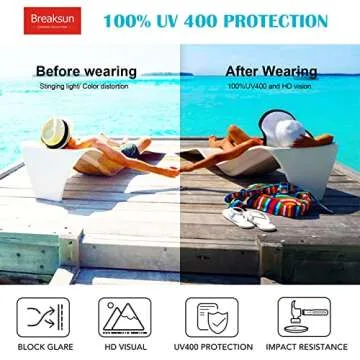 Breaksun Retro Aviator Sunglasses for Unisex - 70s Trendy Style