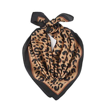 YOUR SMILE Silk Like Leopard Scarf Square Satin Hair Scarf Fashion Neck Scarfs for Women 27'' x 27''...