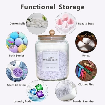 TAAMOG Glass Jars for Elegant Laundry Room Storage