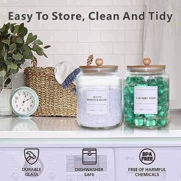 TAAMOG Glass Jars for Elegant Laundry Room Storage