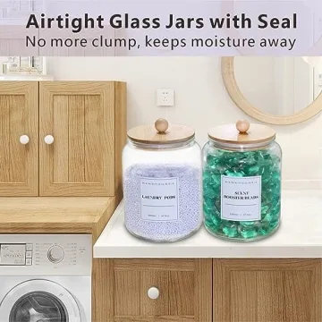 TAAMOG Glass Jars for Elegant Laundry Room Storage