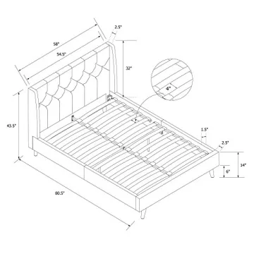 Stylish Novogratz Her Majesty Upholstered Bed Frame