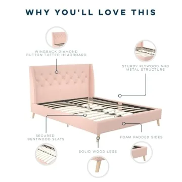 Stylish Novogratz Her Majesty Upholstered Bed Frame