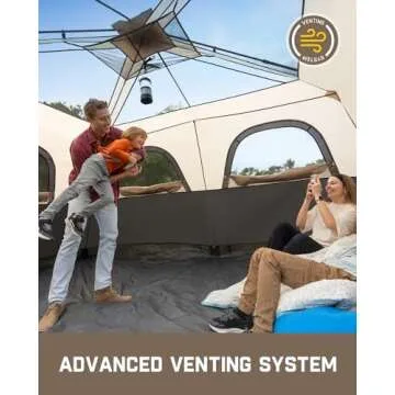 FanttikOutdoor Zeta C10 Pro Camping Tent 10 Person Instant Cabin Tent Setup in 60 Seconds with Rainfly & Windproof Portable with Carry Bag for Family Camping & Hiking, Upgraded Ventilation