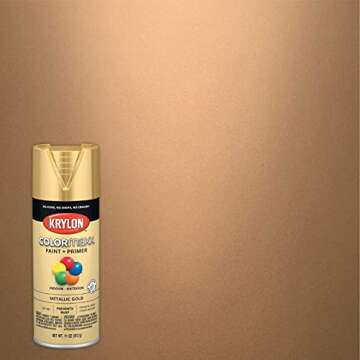 12 oz Krylon K05588007 COLORmaxx Gold Paint & Primer Spray Paint, Metallic