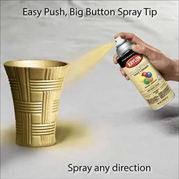 12 oz Krylon K05588007 COLORmaxx Gold Paint & Primer Spray Paint, Metallic