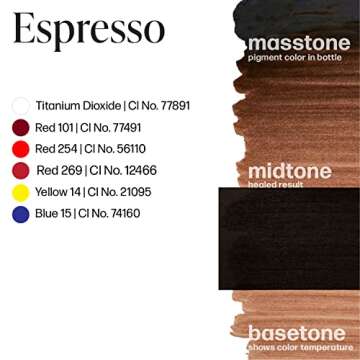 Perma Blend Espresso Brown Tattoo Ink - Microblading Ink for Permanent Makeup - Professional Brown Ink - Cool Medium/Dark Brown Permanent Pigment - Vegan (0.5 oz)