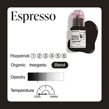 Perma Blend Espresso Brown Tattoo Ink - Microblading Ink for Permanent Makeup - Professional Brown Ink - Cool Medium/Dark Brown Permanent Pigment - Vegan (0.5 oz)