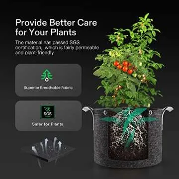 VIVOSUN 10 Gallon Grow Bags - Breathable, Durable, Versatile
