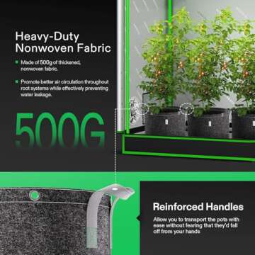 VIVOSUN 10 Gallon Grow Bags - Breathable, Durable, Versatile