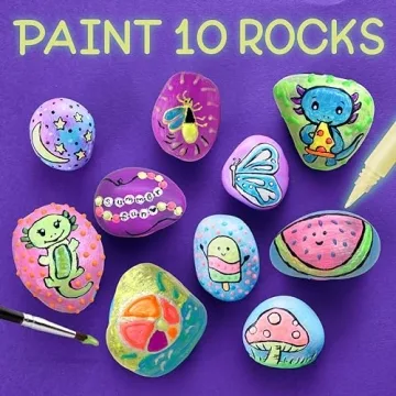 Glow in the Dark Rock Painting Kit Creative Arts Crafts for Kids