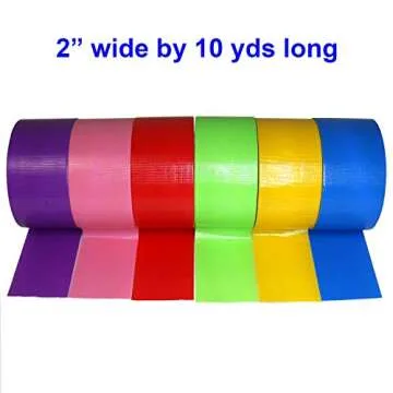 Giftexpress Assorted Colored Duct Tapes – 6 Bright 10 yds Rolls