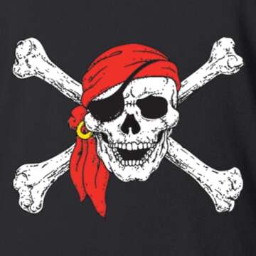 Shop4Ever Pirate Skull Crossbones Women's V-Neck T-Shirt