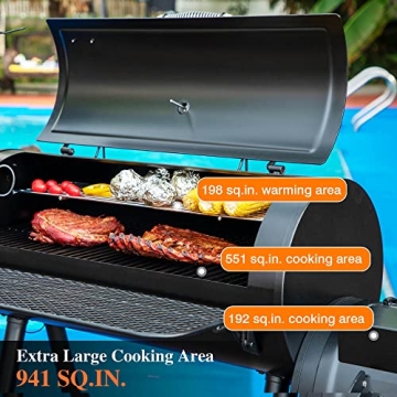 Sophia & William Heavy-Duty Charcoal Smoker for Outdoor BBQs