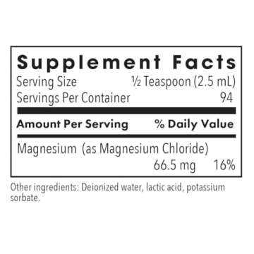 Allergy Research Group Solution of Magnesium - Magnesium Chloride Liquid, GI Tract Support, Pure, Well-Absorbed, 66.5mg Supplement - 8 Fl Oz
