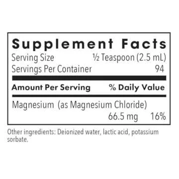 Allergy Research Group Solution of Magnesium - Magnesium Chloride Liquid, GI Tract Support, Pure, Well-Absorbed, 66.5mg Supplement - 8 Fl Oz