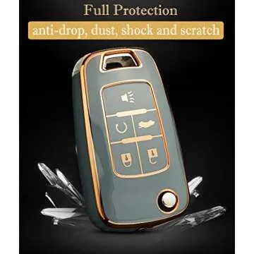 Cacacar Premium TPU Key Fob Cover for Chevy Models and More
