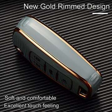 Cacacar for Chevy Key Fob Cover, Premium TPU Full Protection Key Fob Case for Chevrolet Equinox Camaro Cruze Malibu Sonic Buick Terrain (5 Buttons Black)