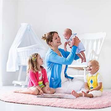 Noahas Ultra Soft Fluffy Rugs,Pink Area Rugs for Bedroom Shaggy Oval 2.6' x 5.3' Kids Bedroom Fuzzy Bedside Small Carpet Aesthetic,Nursery Rug for Baby,Room Decor for Teen Girls