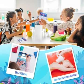 24 Pack Valentines Day Gifts for Kids School Sea Animal Buildings Blocks With Valentines Cards, Valentines for Kids Class, Classroom Prize Exchange Greeting Cards Boys Girls Party Favors (Type A)