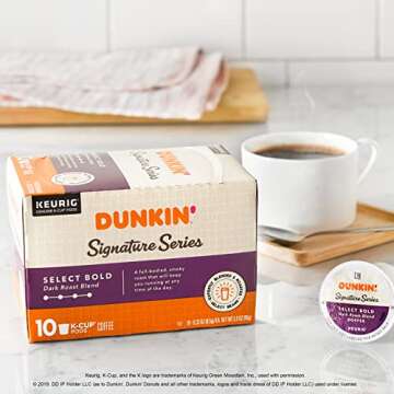 Dunkin' Signature Series Select Bold Dark Roast Coffee, 10 Keurig K-Cup Pods