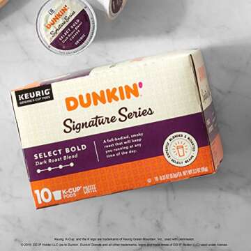 Dunkin' Signature Series Select Bold Dark Roast Coffee, 10 Keurig K-Cup Pods