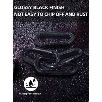 DELSWIN Heavy Duty Caribeaner Carabiner Clip - 900lbs, 3" Caribeener Clips D Shaped Spring Hooks for Hammocks, Camping, Hiking, Dog Leash, Keychains, Outdoors and Gym, Black, 6 PCS