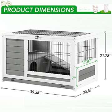 AECOJOY Rabbit Hutch - Spacious Indoor & Outdoor Home