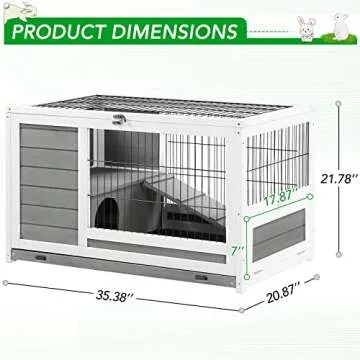 AECOJOY Rabbit Hutch - Spacious Indoor & Outdoor Home