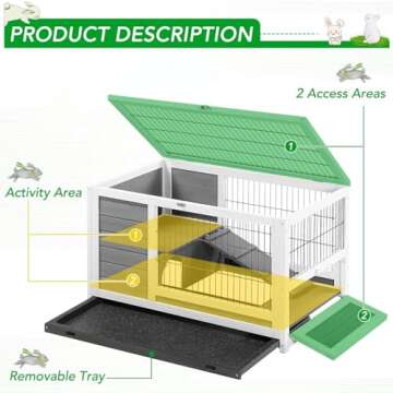 AECOJOY Rabbit Hutch - Spacious Indoor & Outdoor Home