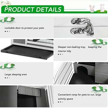 AECOJOY Rabbit Hutch - Spacious Indoor & Outdoor Home