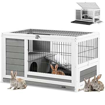 AECOJOY Rabbit Hutch - Spacious Indoor & Outdoor Home