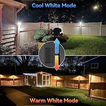 Bridika Solar Fence Lights Warm White & White, Solar Outdoor Wall Lights, Fence Solar Lights Outdoor...
