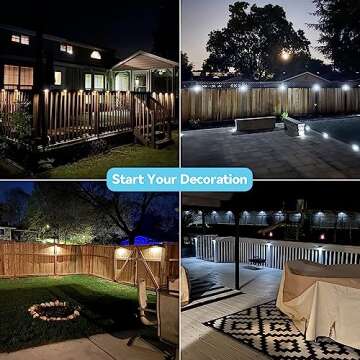 Bridika Solar Fence Lights Warm White & White, Solar Outdoor Wall Lights, Fence Solar Lights Outdoor Waterproof for Step, Backyard, Fence, Wall, Patio, Deck Railing, Stair (12 Pack)