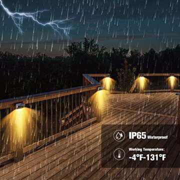 Bridika Solar Fence Lights Warm White & White, Solar Outdoor Wall Lights, Fence Solar Lights Outdoor Waterproof for Step, Backyard, Fence, Wall, Patio, Deck Railing, Stair (12 Pack)