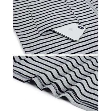 Bloggerlove Moo Moo Dresses for Women Loose Fit Zip-Front Robe House Dress Cotton Short Sleeve Nightgowns Long Length Sleepwear Housecoat