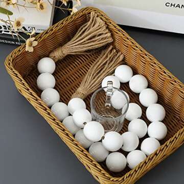 Large White Wooden Beads Garland for Elegant Home Decor
