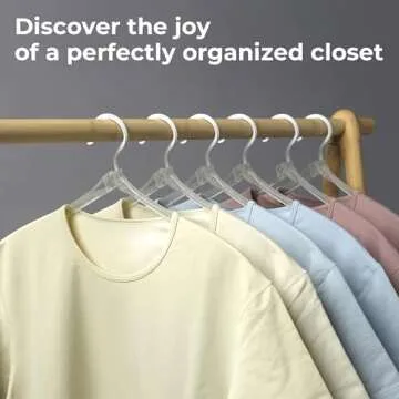 Foldable Hangers by Hanger Revolution - Slide Easily Through Necklines Without Stretching - Non-Slip Plastic Arms Prevent Wrinkles & Marks - Perfect for Closet, Laundry & Travel - Clear - 20 Pack