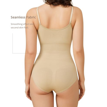 Brabic Women's Seamless Sleeveless V-Neck Bodysuit