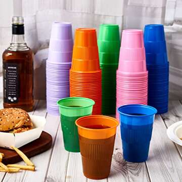 Vibrant 500 Pack Disposable Party Cups in Assorted Colors