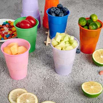 Vibrant 500 Pack Disposable Party Cups in Assorted Colors