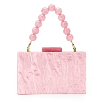 Fecialy Women Acrylic Clutch Purse - Elegant Beads Evening Handbag