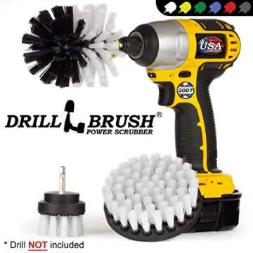Drillbrush Car Detailing Kit Interior Cleaner Brush Set - 3 Piece Drill Brush Cleaning Tool Attachment Kit for Cleaning Furniture, Carpet, Chairs, Shower Door Glass – Drill Brush Wheel Cleaner Kit