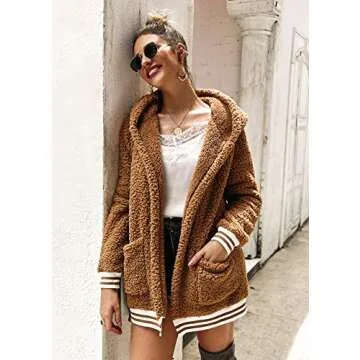 BTFBM Women Fleece Hooded Jacket - Stylish & Cozy