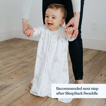 HALO SleepSack, 100% Cotton Wearable Blanket, Swaddle Transition Sleeping Bag, TOG 0.5, Llama Sand, Size X-Large, 18-24 Months