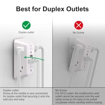 NUOZHI 6 Outlet Surge Protector with USB Ports for Home