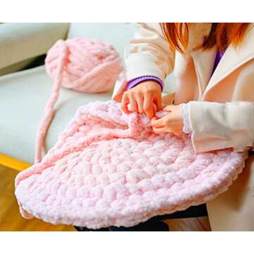 Chunky Chenille Yarn Grey 8 Pack 220 Yards 64oz for Blanket, Super Bulky Soft Thick Fluffy Jumbo Giant Washable Polyester Big Yarn for Hand Knitting Extreme DIY Arm Knitting Throw Rugs Pillow