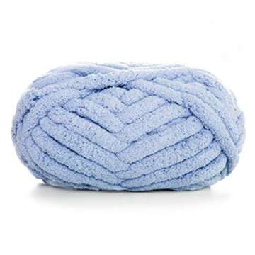 Chunky Chenille Yarn Grey 8 Pack 220 Yards 64oz for Blanket, Super Bulky Soft Thick Fluffy Jumbo Giant Washable Polyester Big Yarn for Hand Knitting Extreme DIY Arm Knitting Throw Rugs Pillow