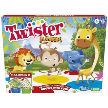 Twister Junior Game for Kids, 2 Games in 1, Indoor Fun